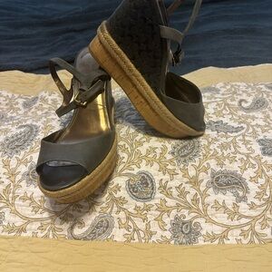 Blue Coach Wedge Sandals hardly worn